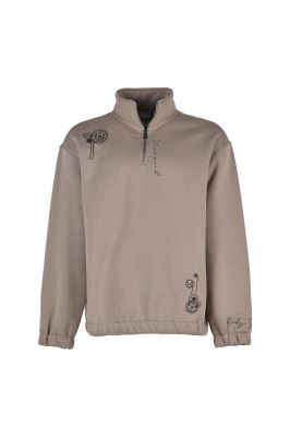 سوئیشرت نیم زیپ گلدوزی