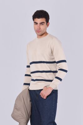 بافت یقه گرد راه راه