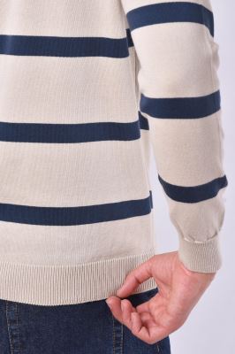 بافت یقه گرد راه راه