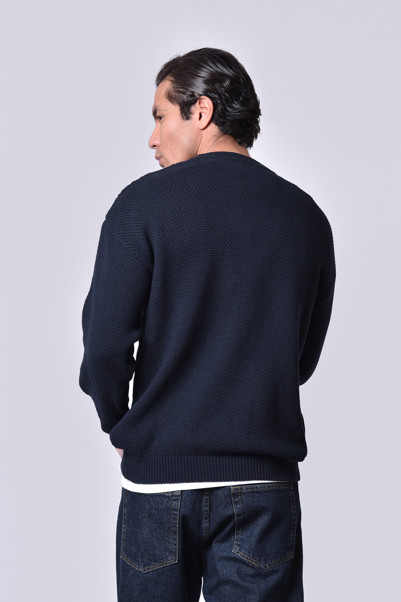 بافت یقه گرد ساده