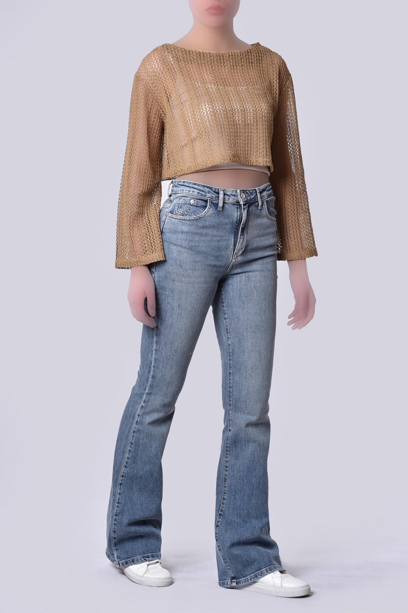 بلوز آستین بلند توری (دو تکه)