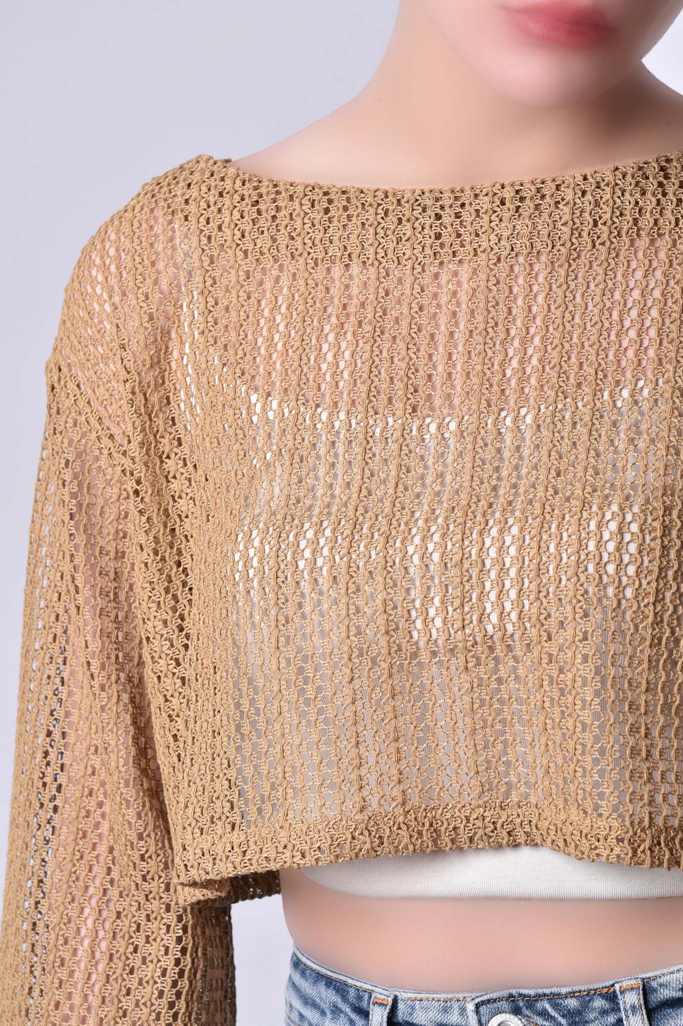 بلوز آستین بلند توری (دو تکه)