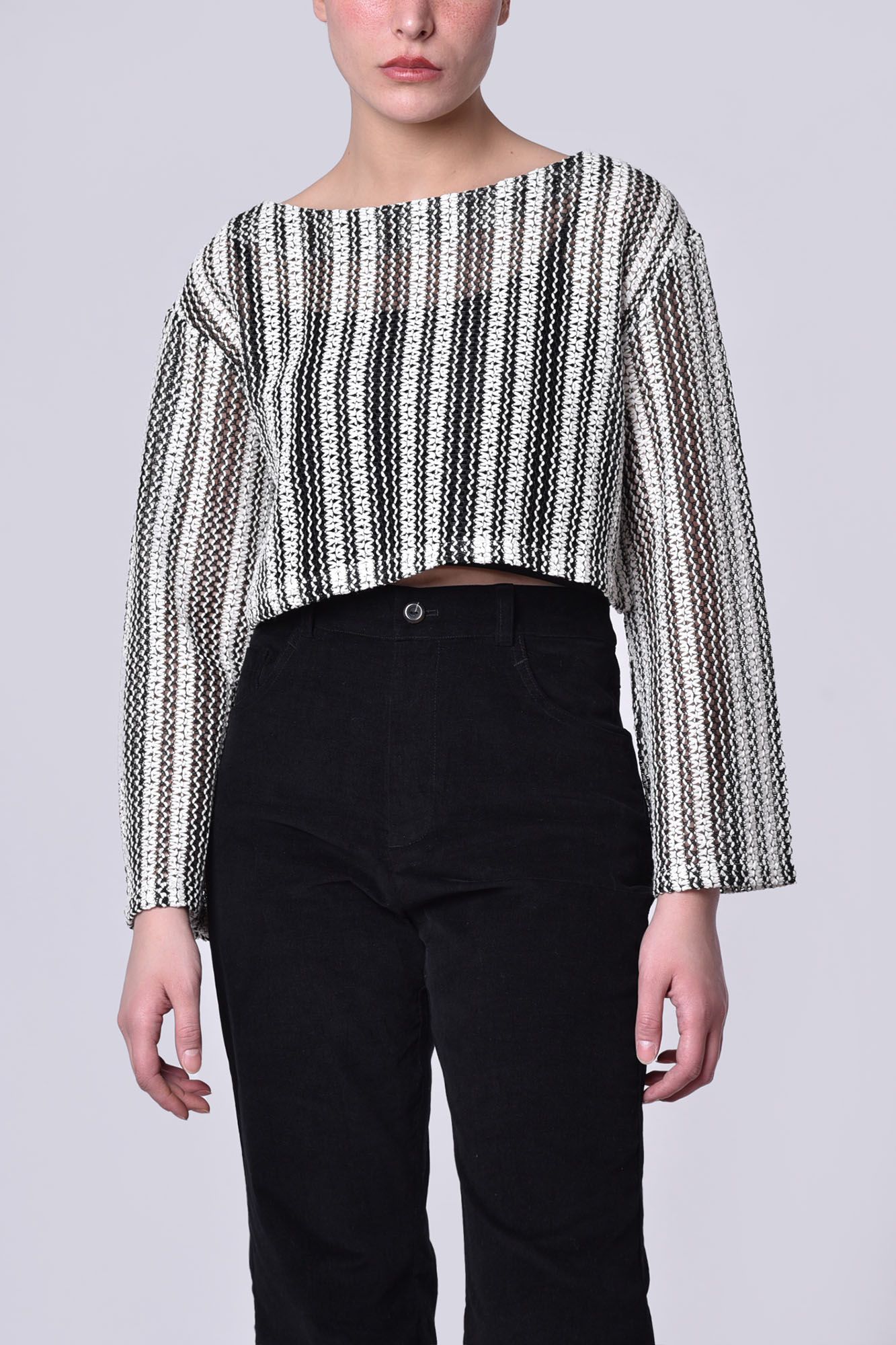 بلوز آستین بلند توری (دو تکه)