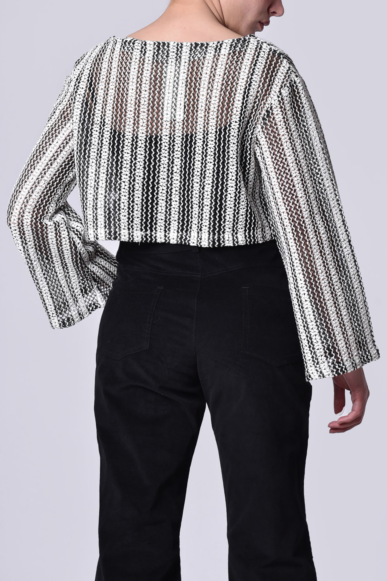 بلوز آستین بلند توری (دو تکه)