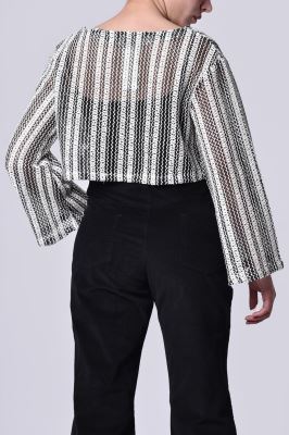 بلوز آستین بلند توری (دو تکه)