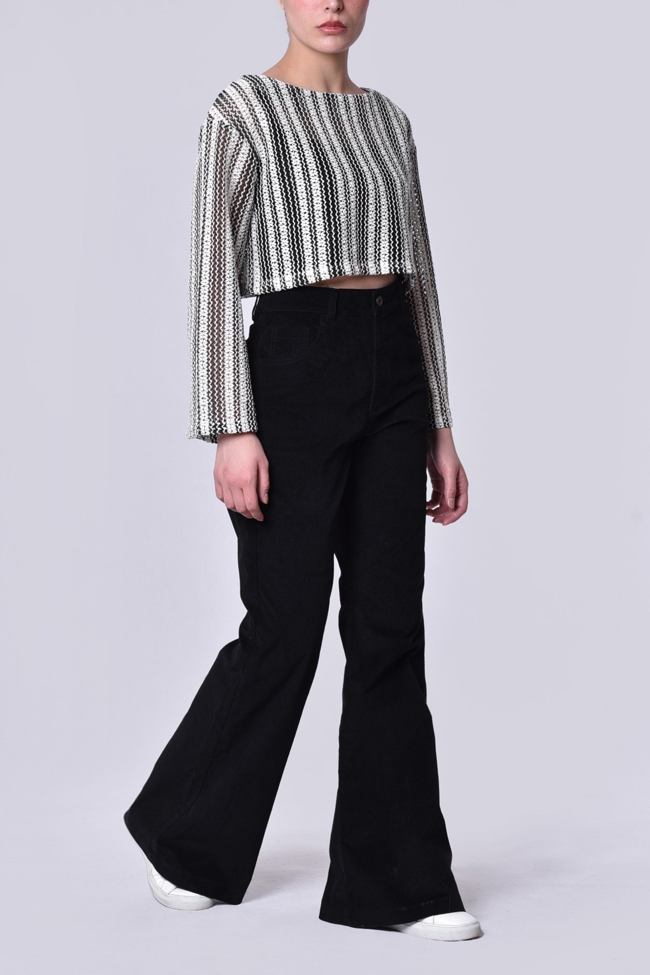 بلوز آستین بلند توری (دو تکه)