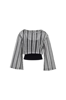 بلوز آستین بلند توری (دو تکه)