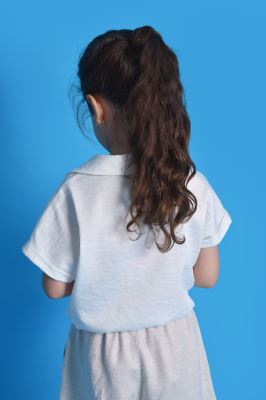 شومیز آستین کوتاه ساده دخترانه