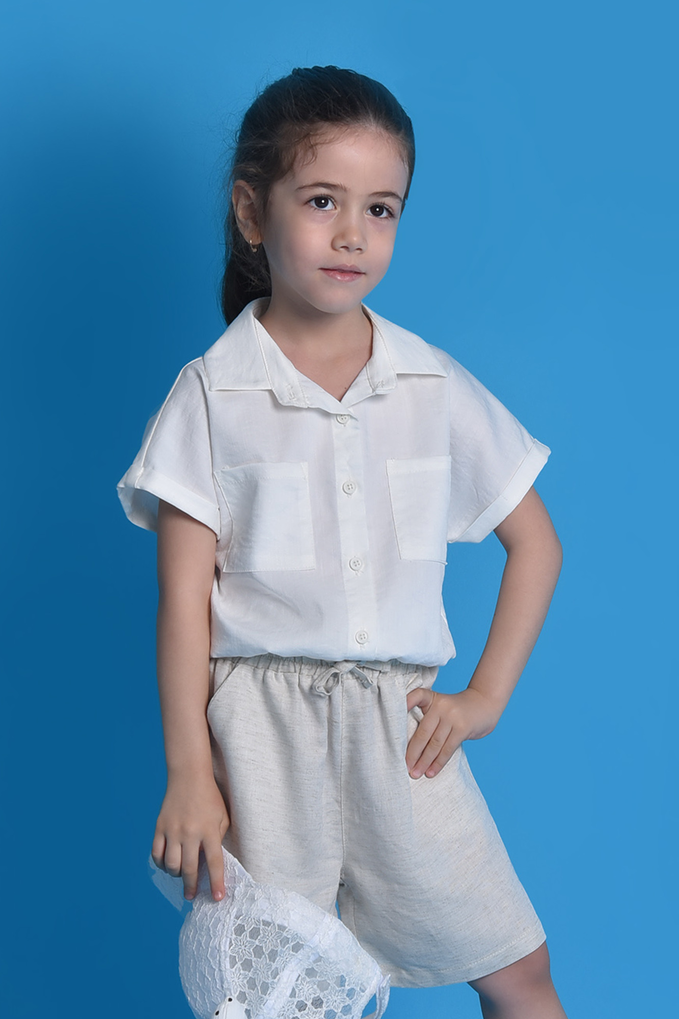 شومیز آستین کوتاه ساده دخترانه