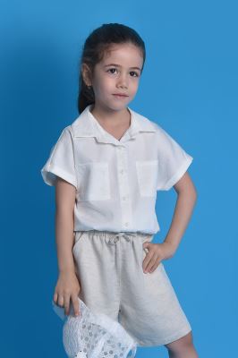 شومیز آستین کوتاه ساده دخترانه