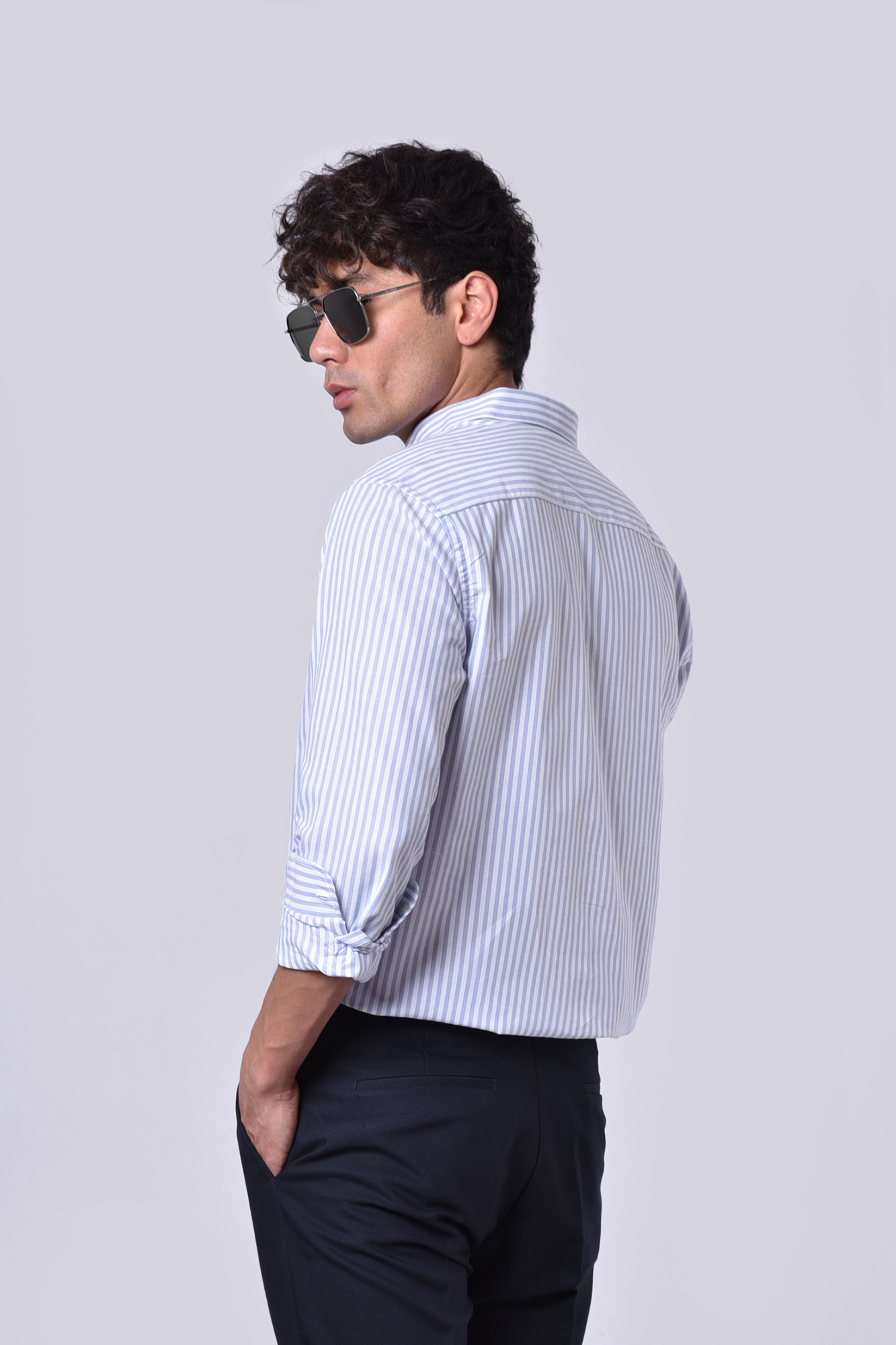 پیراهن آستین بلند راه راه