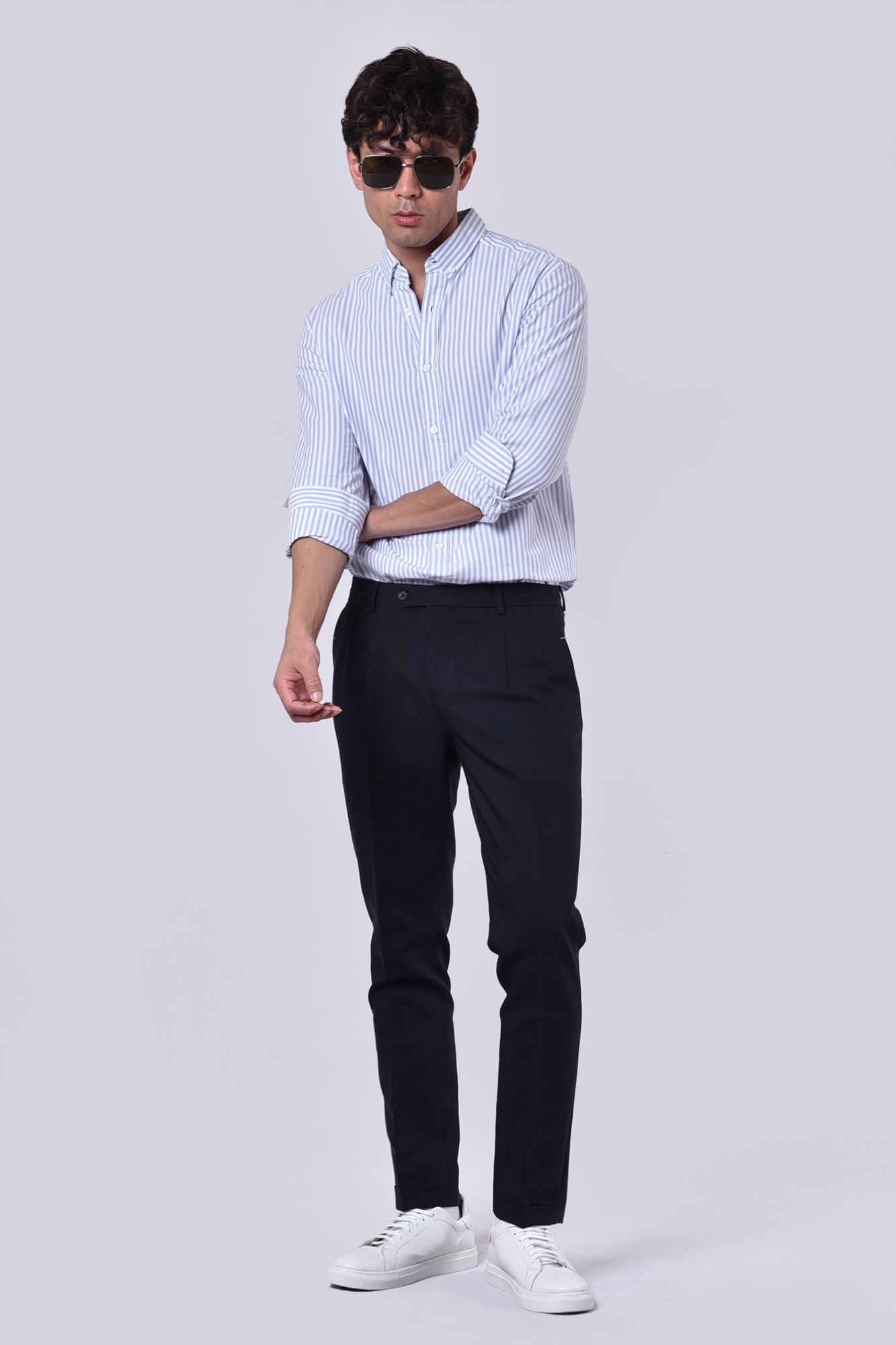 پیراهن آستین بلند راه راه