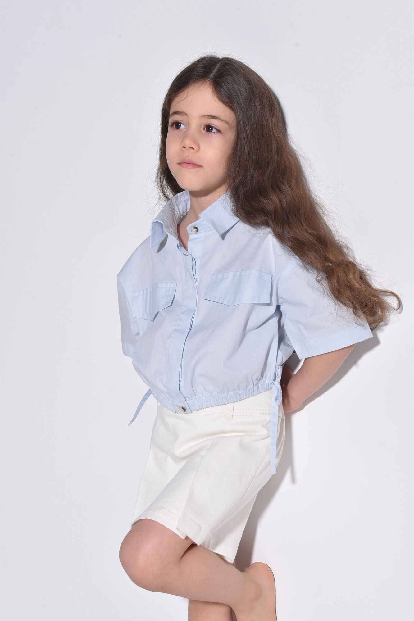 شلوارک دامنی کتان ساده دخترانه