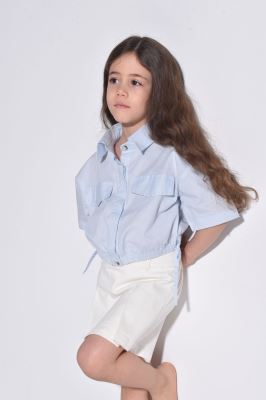 شلوارک دامنی کتان ساده دخترانه