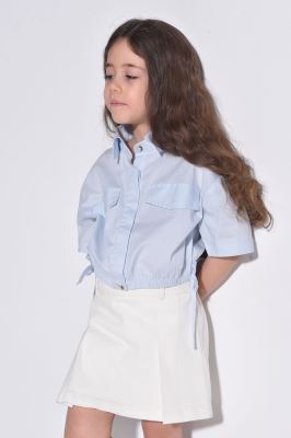 شلوارک دامنی کتان ساده دخترانه