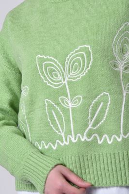 بافت یقه گرد گلدوزی