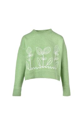 بافت یقه گرد گلدوزی