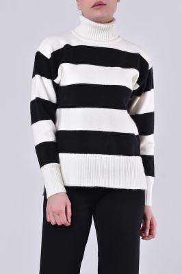 بافت یقه اسکی راه راه