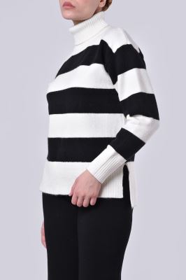 بافت یقه اسکی راه راه