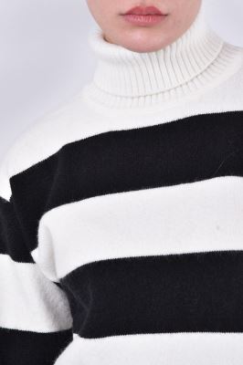 بافت یقه اسکی راه راه