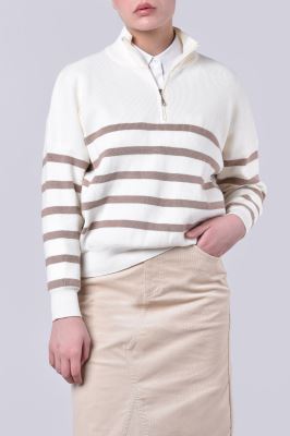 بافت نیم زیپ راه راه زنانه