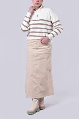 بافت نیم زیپ راه راه زنانه