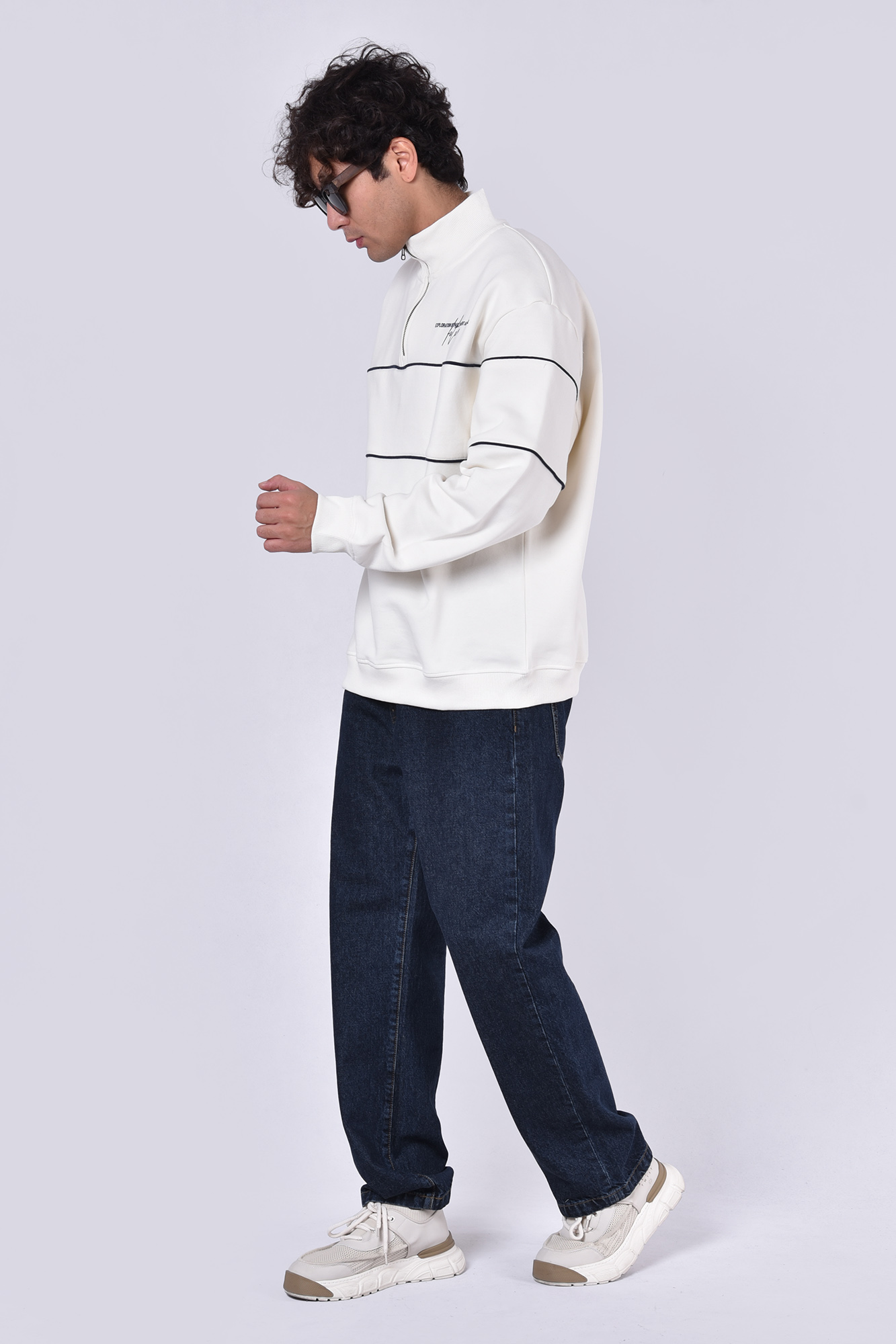 سوئیشرت نیم زیپ چاپی