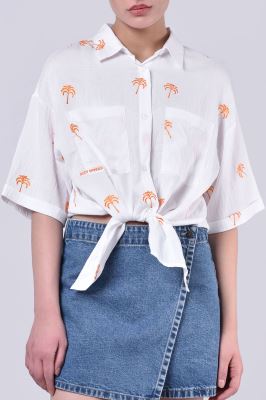 شومیز آستین کوتاه طرحدار