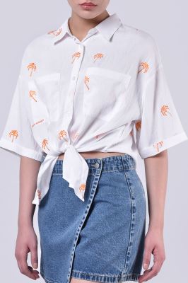 شومیز آستین کوتاه طرحدار