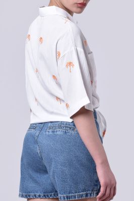 شومیز آستین کوتاه طرحدار