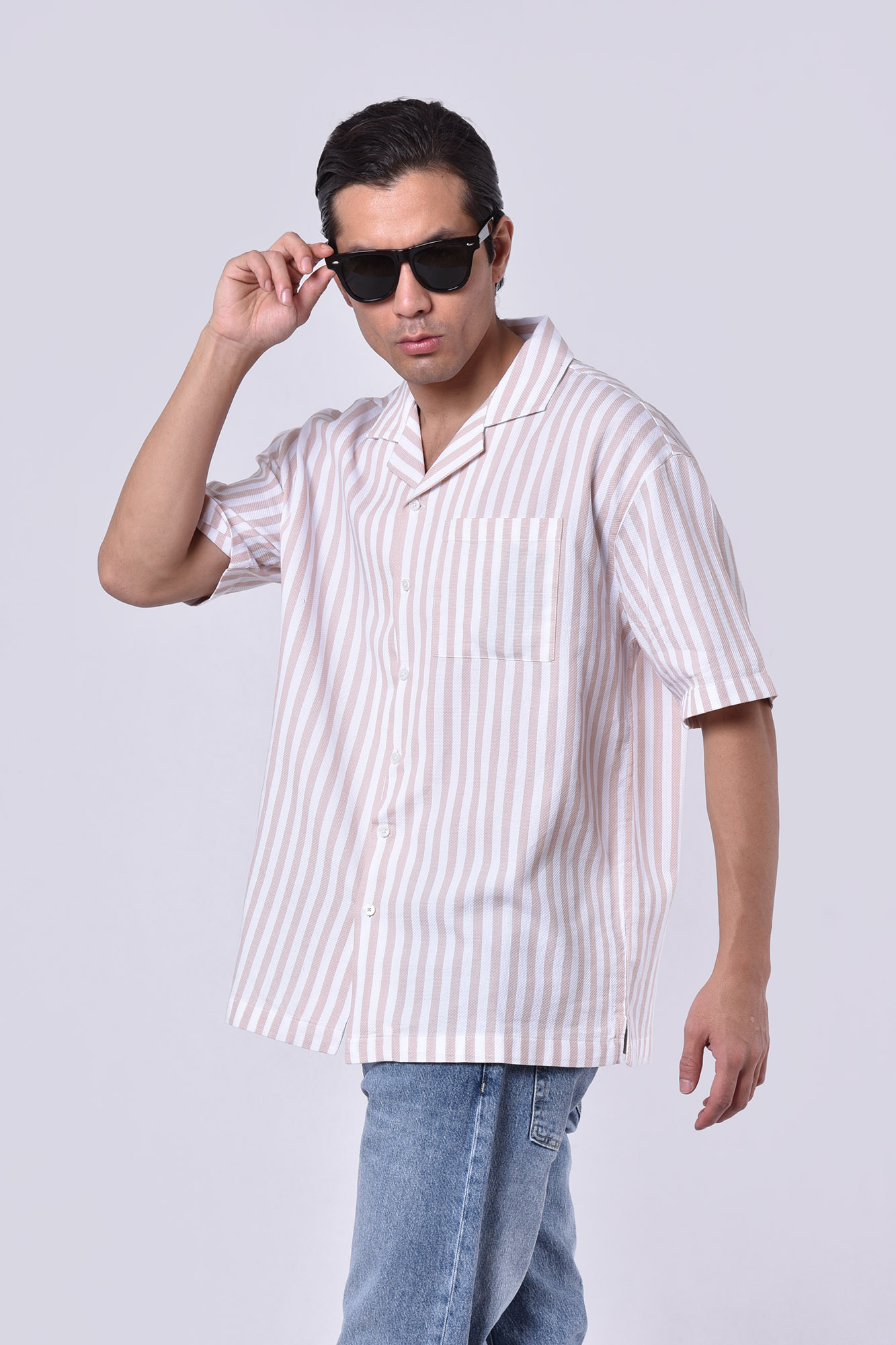 پیراهن آستین کوتاه راه راه