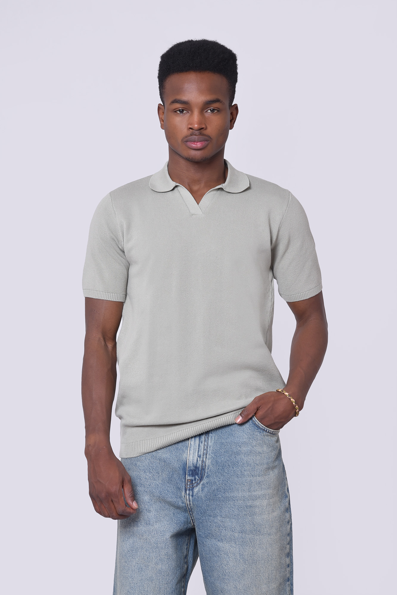 پولوشرت بافت آستین کوتاه