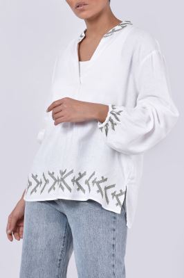 بلوز آستین بلند گلدوزی