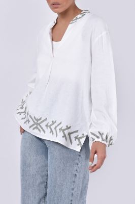 بلوز آستین بلند گلدوزی