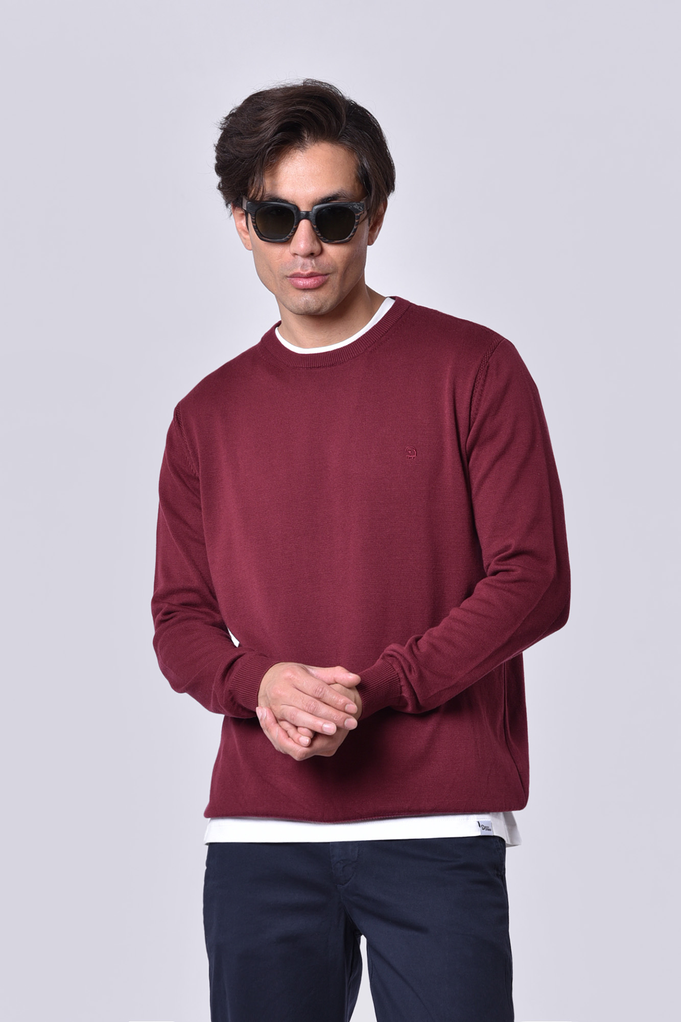 بافت یقه گرد ساده