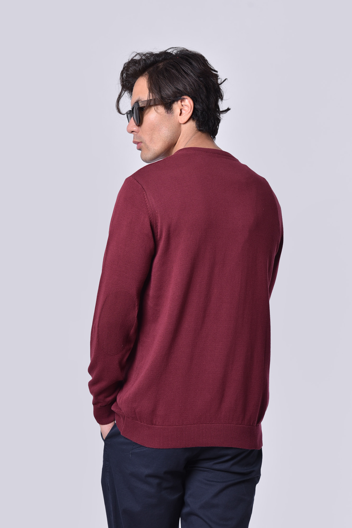 بافت یقه گرد ساده