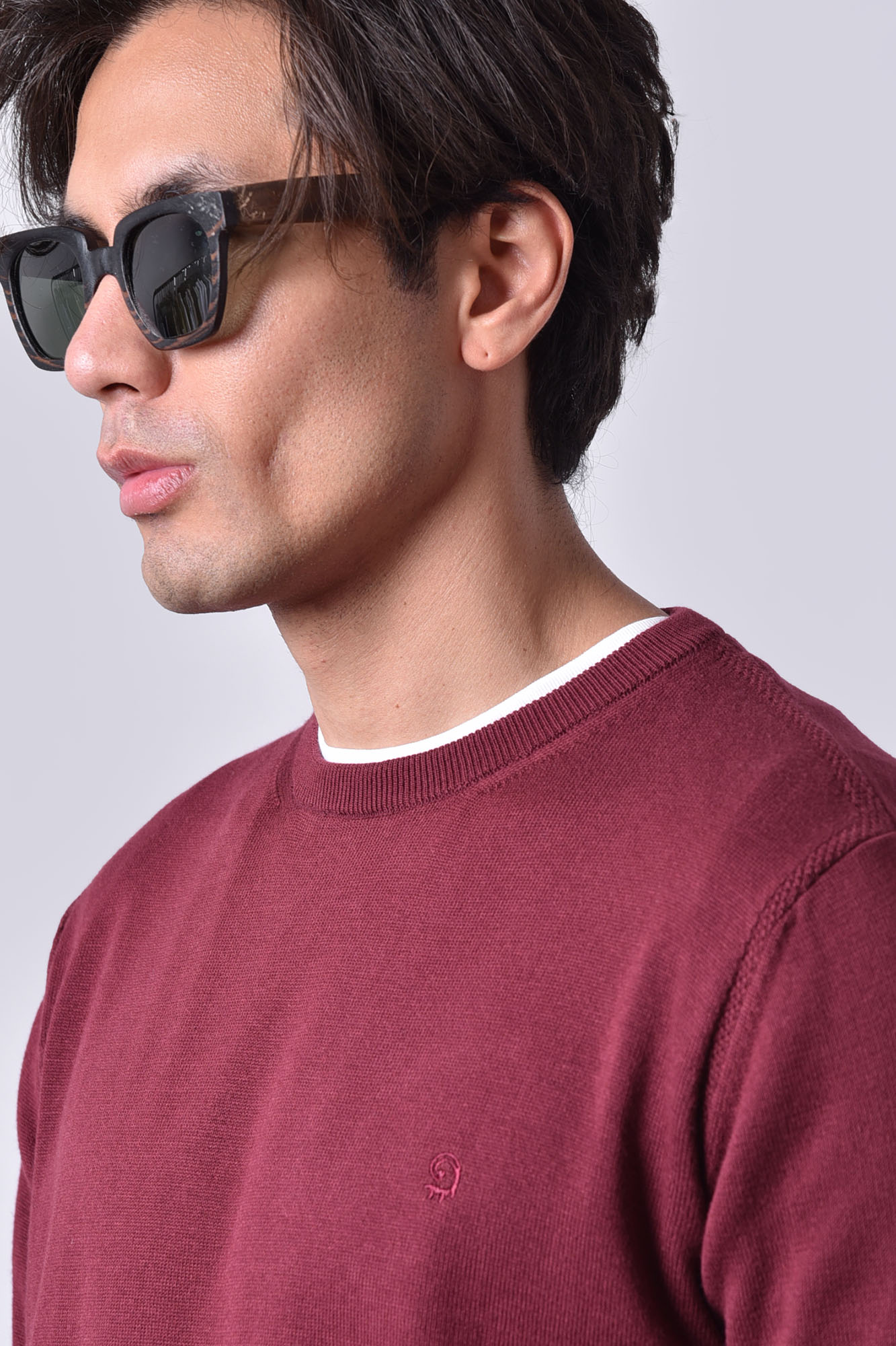 بافت یقه گرد ساده