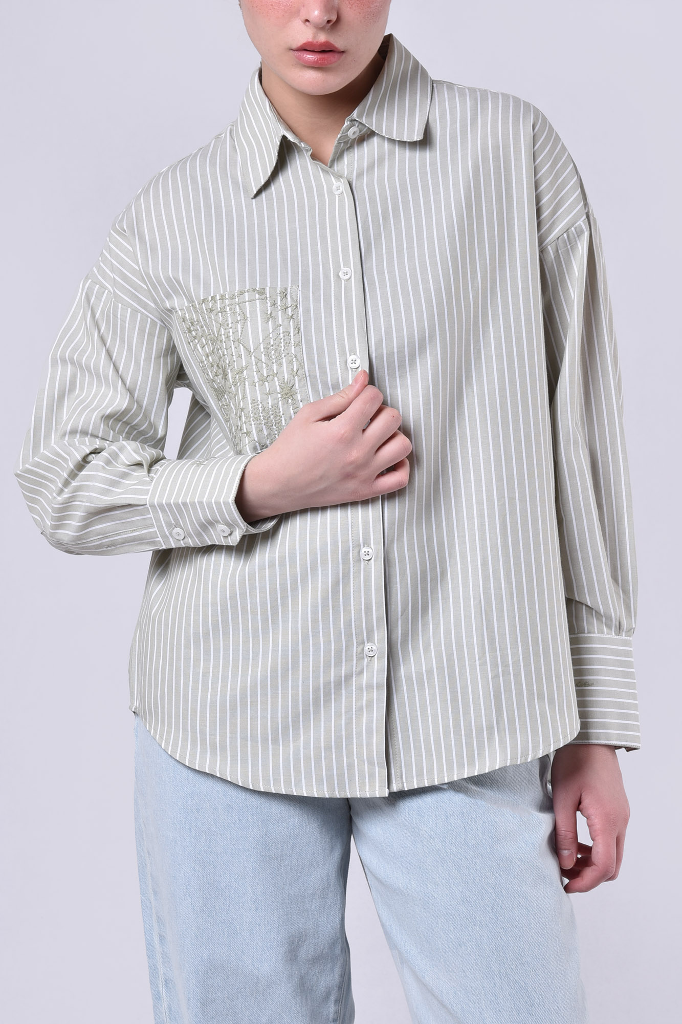 شومیز آستین بلند راه راه