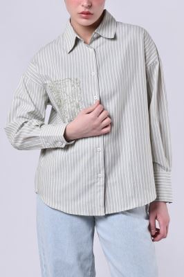 شومیز آستین بلند راه راه