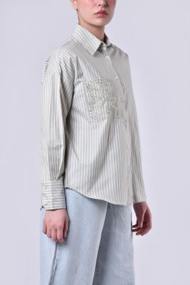 شومیز آستین بلند راه راه