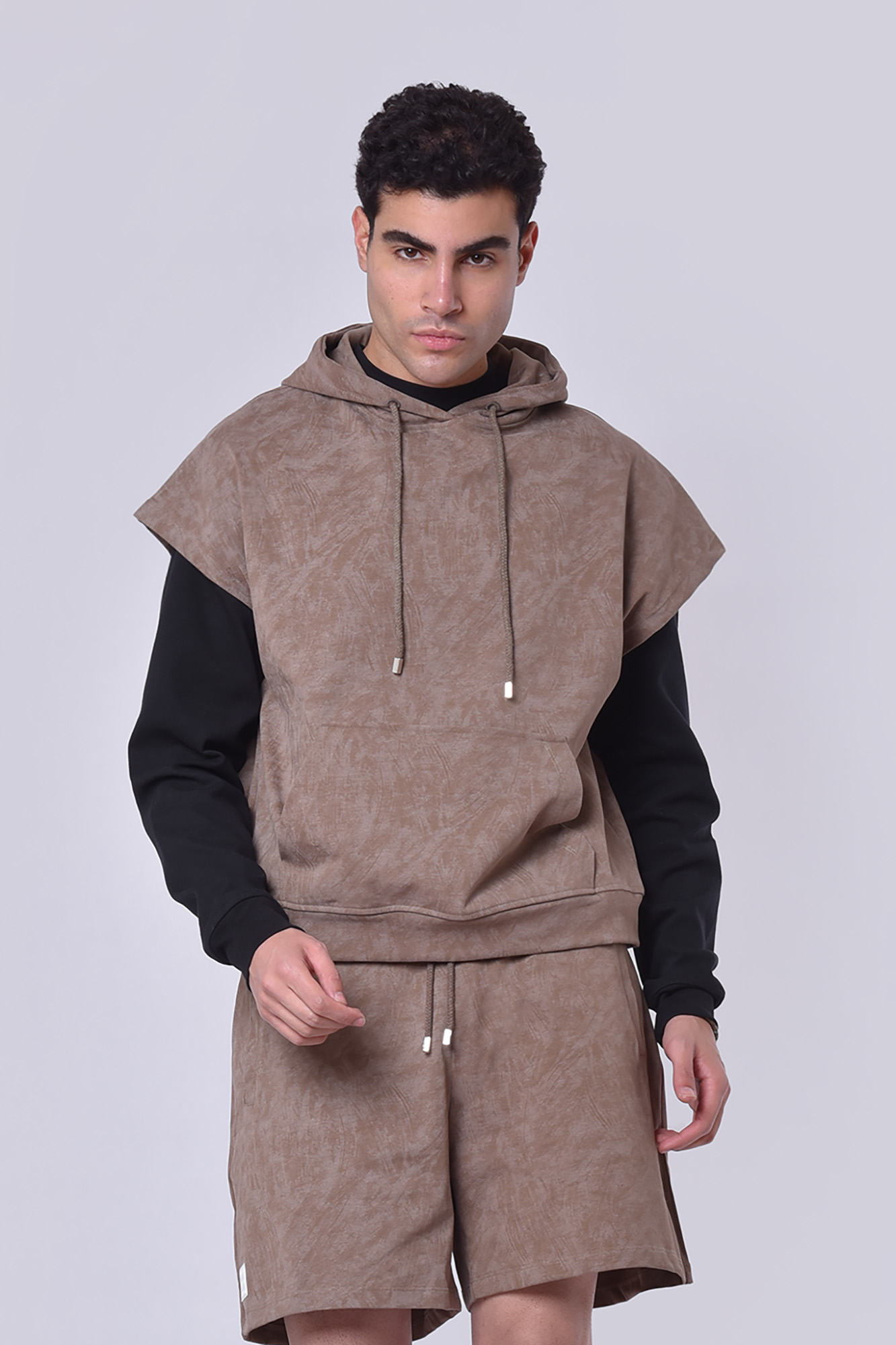 هودی آستین حلقه ای طرحدار