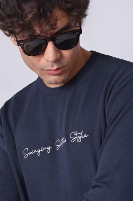 بافت یقه گرد گلدوزی