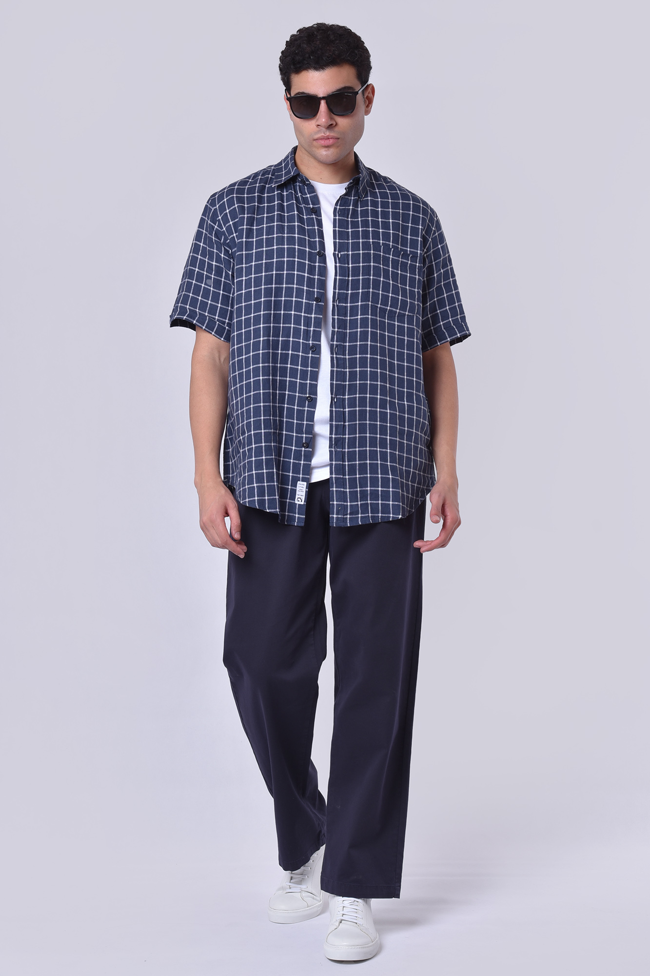 پیراهن آستین کوتاه چهارخانه