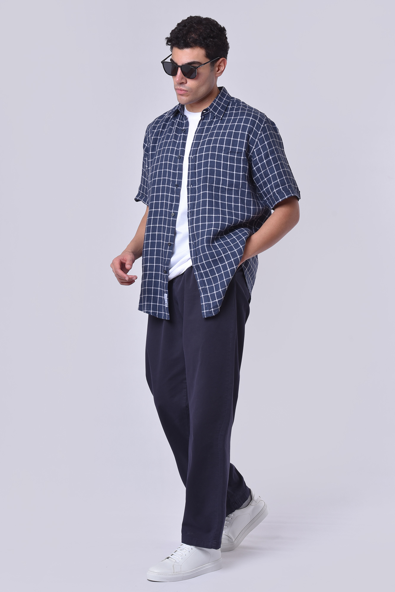 پیراهن آستین کوتاه چهارخانه