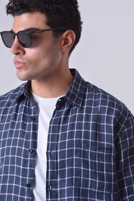 پیراهن آستین کوتاه چهارخانه