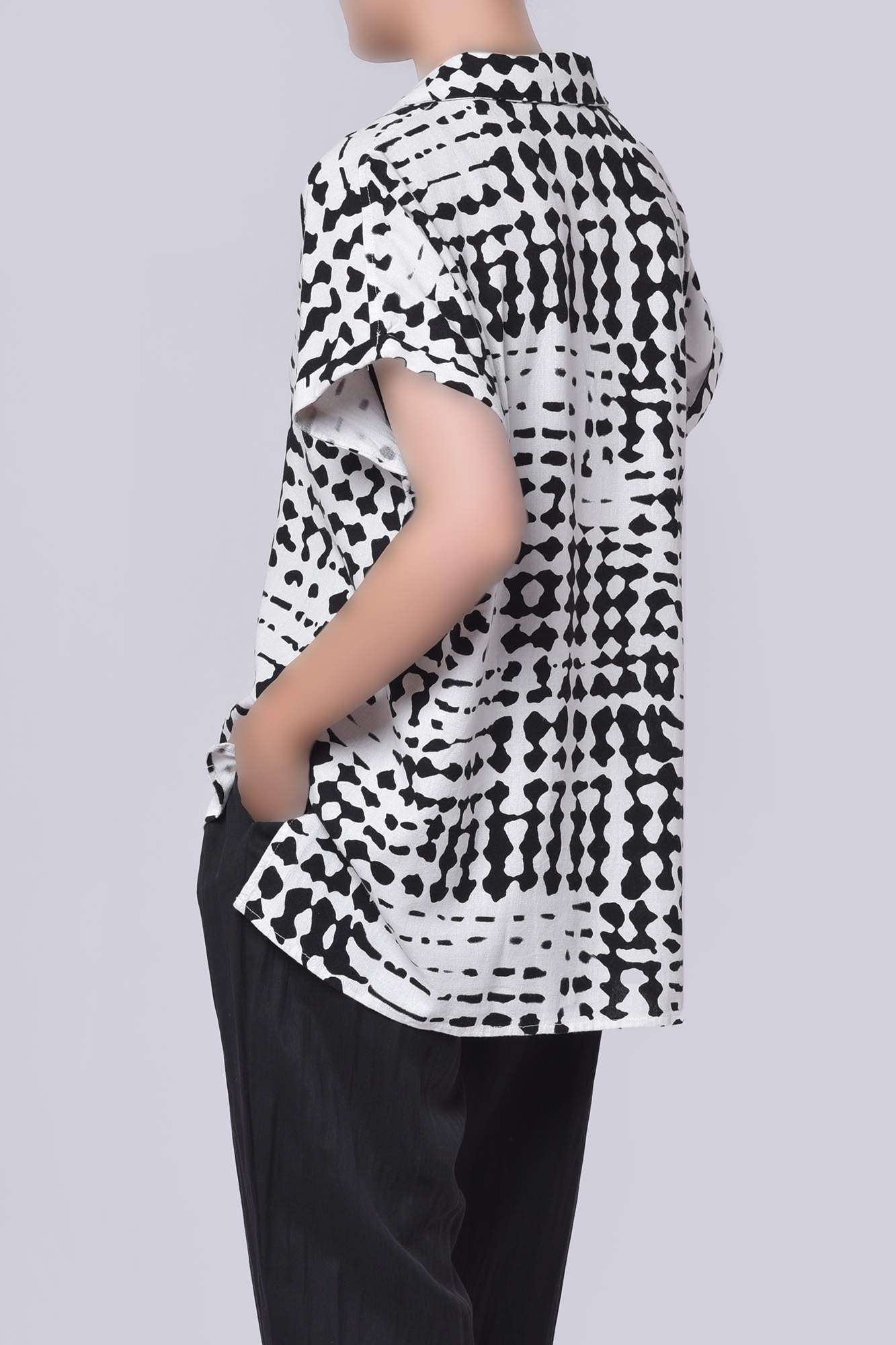 شومیز آستین کوتاه طرحدار