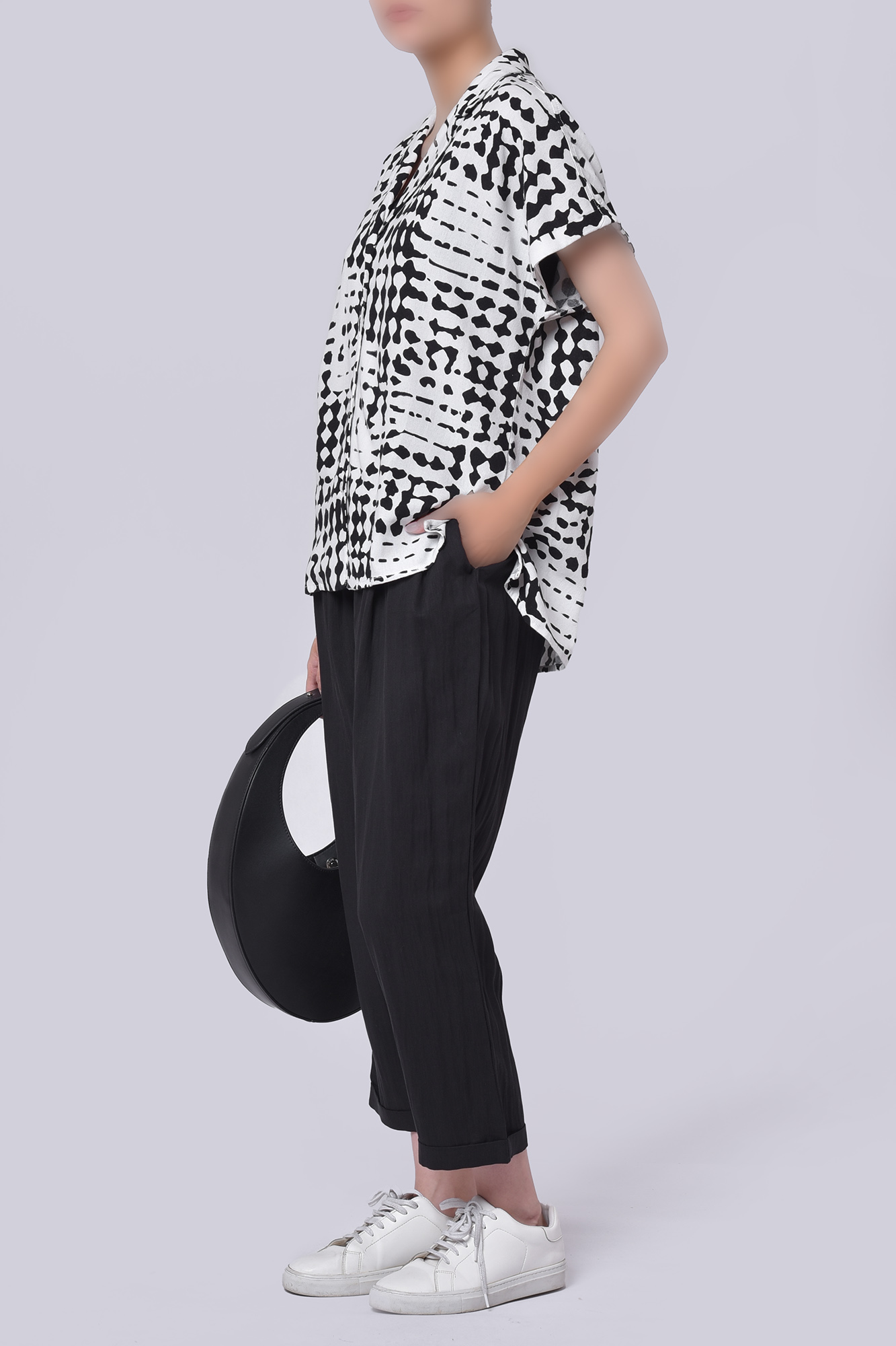 شومیز آستین کوتاه طرحدار