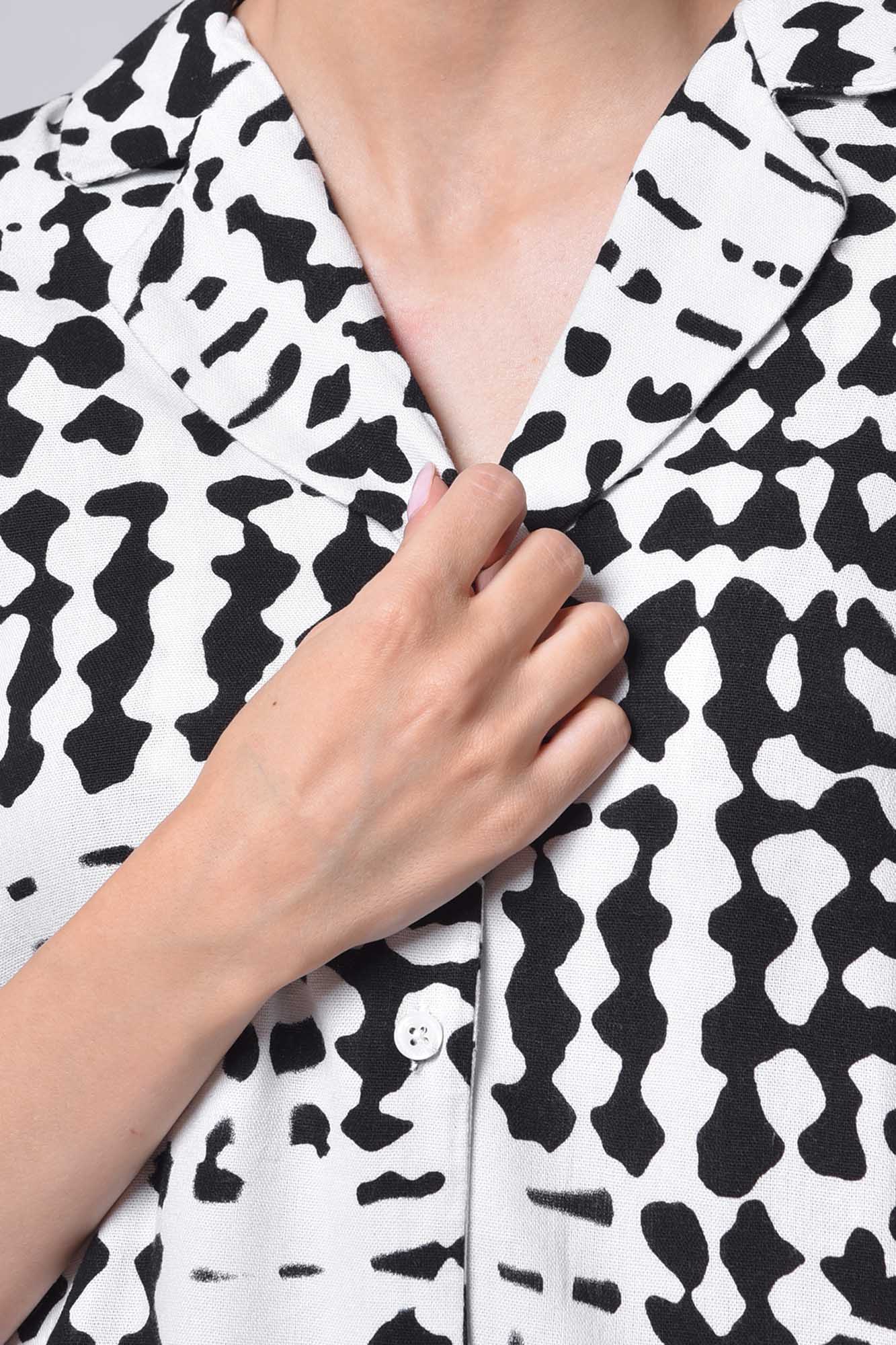 شومیز آستین کوتاه طرحدار