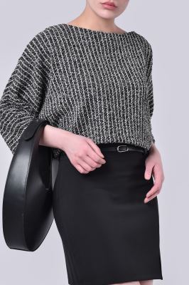 بلوز آستین کوتاه ژاکارد