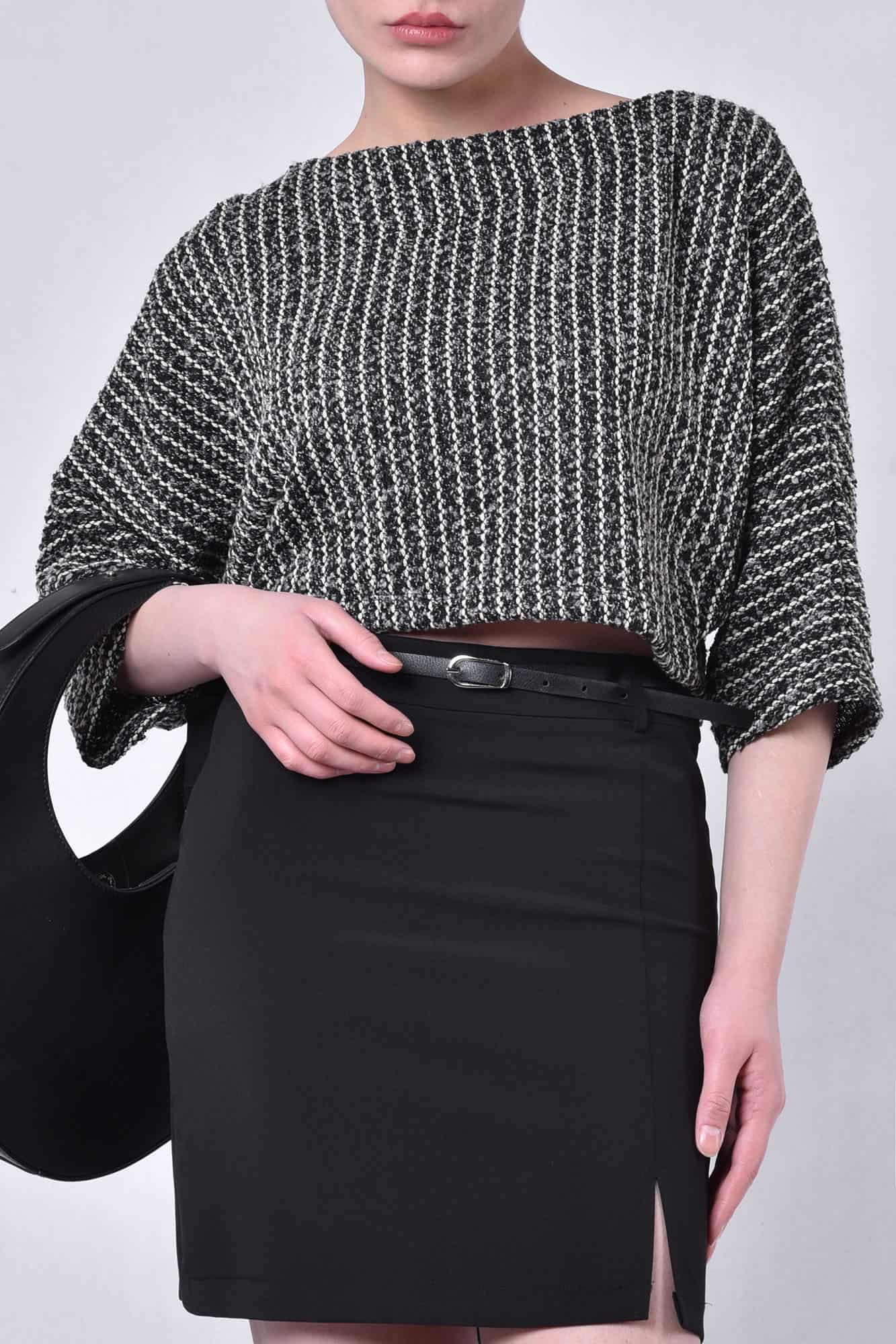 بلوز آستین کوتاه ژاکارد